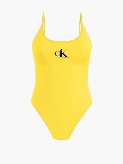 Calvin Klein Fürdőruha HU689943 | Calvin Klein CK One Scoop Neck Női Fürdőruha Sárga